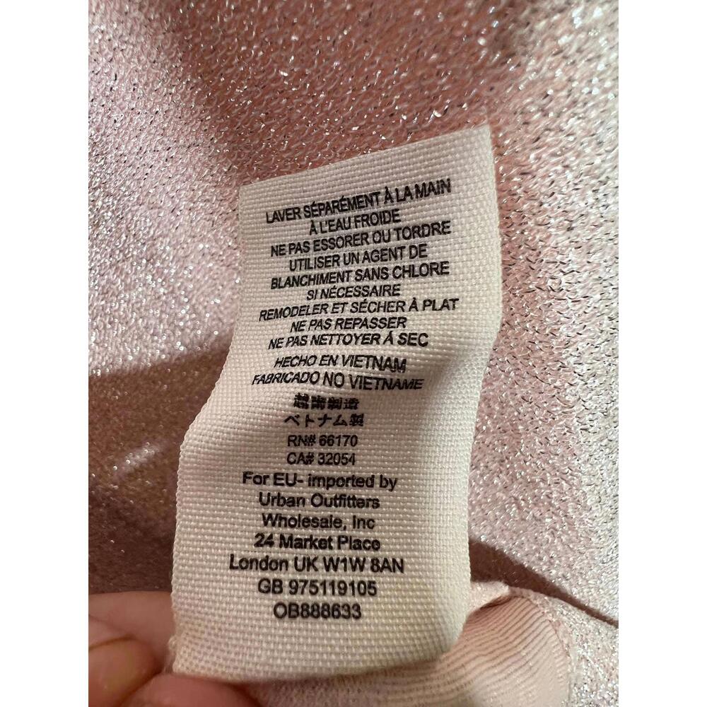 NWT Free People One More Time Lurex Wrap Midi Dress Peach Pink Shimmer Size M - Picture 10 of 10